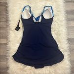 NWT Profile by Gottex twist front ruched tummy control swimsuit dress 14 Blue Photo 1