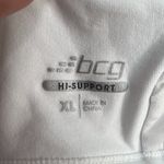 Bcg  XL Sports Bra Zip Front Hi Support White Racerback Wireless No Wire Women's Photo 7