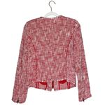 Joie  Collis Tweed Blazer Size Small Zip Front Red White Textured Photo 4