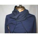 NWT New Womens Designer Acne Blouse Top XS Jersey Navy Blue Belt LS Dark Cotton Photo 1