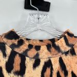ZARA  Orange Brown Animal Print Long Sleeve Casual Top Women's Medium Photo 3