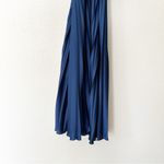 Abercrombie & Fitch Abercrombie Fitch Maxi Dress Satin Giselle Pleated Cutout Navy Size XS‎ Photo 5