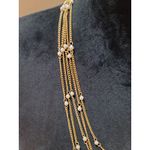 Women's Layered Gold Chain Pearl Necklace With Toggle Clasp Elegant Jewelry Photo 4