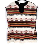 Vintage Women's Knit Bird Aztec Striped Southwestern Top Multi Photo 2