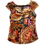 Petite Sophisticate  Multicolor Paisley Blouse Size Medium Euc Photo 0