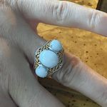 Natural Jade Ring Size 6 Silver Photo 2