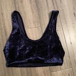 Navy Blue Velvet Crop Top Size M Photo 0