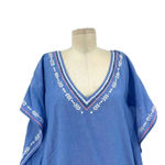 Shoshanna Swimwear Chambray Embroidered Tasseled Caftan Coverup One Size Photo 1