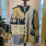 Indigo Moon oversized blazer/jacket floral design size S Gold Photo 0