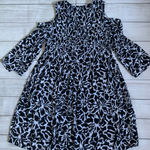 Ninety Black and White Patterned Cold Shoulder Dress Photo 5