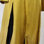 Vintage 60s Justin McCarty Mustard Yellow Split Kirt Long Sleeve Dress Size M Photo 5