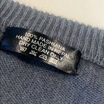 Nordstrom  100% Pashmina Cashmere Made in Nepal Sweater Blue/Grey Long Sleeve L Photo 9