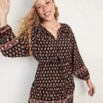 Old Navy  Long Sleeve drawstring Waist Tiered Dress Women’s Size Large Photo 1