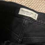 Abercrombie & Fitch Abercrombie Black Washed High-Waisted Jeans Straight Leg Cross Waist Photo 3