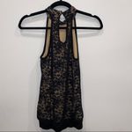 Anthropologie Weston Wear Black Floral Lace High Neck Halter Top Size Small Photo 2