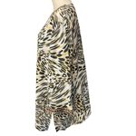 Carole Little Linen Blend Animal Print Tunic Plus Size 2X Sequin‎ Side Slit Boho Tan Photo 4