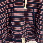 J.Crew  navy blue striped drawstring hoodie medium Photo 2