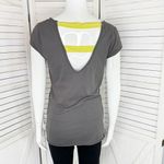 Bebe  Addiction Vintage Tiger Face Cage Back Tee Shirt Grey Small Rhinestone Photo 3