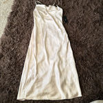 Lulus  satin cowl neck low back champagne pink spaghetti strap midi dress size xs Photo 4