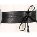 Obi Belt Wide Wrap Around Waist Boho Gypsy Self Tie Cinched Corset Black D0100 Photo 9