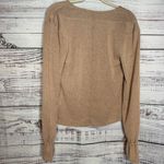 Free People  Tan Long Sleeve Double Tie Front Top - Small Photo 4