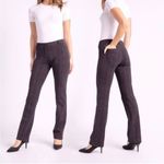 Betabrand Boot Cut Onyx Plaid Size Medium Petite Black Purple Stretch Pants Photo 1