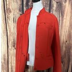 Per Se Women Wool Jacket Orange Size 14 100% Wool M L Preppy Retail $695 Career Photo 3