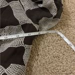 INC  100% Silk Brown Flare Sleeves Flowy Geometric Print Top V Neck Blouse sz 4 Photo 9