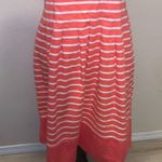 DE Collection Coral Striped Short Sleeve Pleated Midi Dress Modest Photo 3