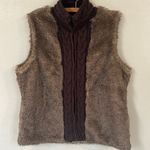 LYS faux fur sweater vest. Size 1X. Brown Photo 0
