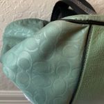 Coach : Teal & White (C3656) Court Tote Signature Nylon Bag- Silver Tone- mark Photo 12