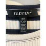 Ellen Tracy  Tank Dress Womens Size M Blue White Striped Maxi Tiered Round Neck Photo 3