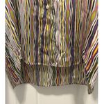 VILAGALLO Multicolor Striped Lightweight Silk 3/4 Sleeve Blouse Top Size 42 US10 Photo 3