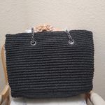 Kurt Geiger  Brixton Raffia Black Tote Photo 4