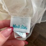 American Vintage Vintage Movie Star Lace Satin Peignoir Negligée Two Piece Set Cream Photo 2