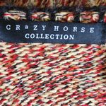 CRAZY HORSE 90s marled floral applique vneck sweater size large Photo 5