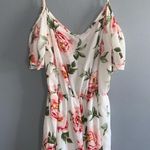 Scobe Chic Feminine Pink Rose Off Shoulder Wide Leg Short Romper Chiffon XL Photo 4