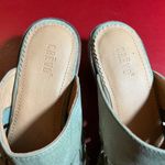 Woven Leather Mule Slides Womens 8 Sage Green Slip Photo 8