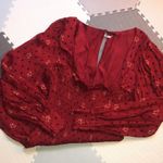 Free People New Two Faces Milkmaid Mini Dress Floral Smocked Puff Sleeve Red Photo 6