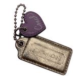 Coach Poppy  Heart Purple Fob Bag Charm Hang tag Hangtag Photo 0