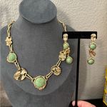 Alexis Bittar NWOT  Gold and Green Necklace earrings  Set Photo 0