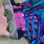 Authentic Vintage Lillie Rubin silk sequin beaded geometric abstract blouse 1980 Purple Photo 4