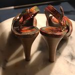 Kelly & Katie  Sandals Heels Shoes Women8.5 Orange Pink Floral Daisy Slin… Photo 7