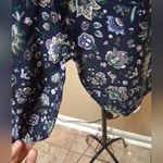 Chelsea & Theodore Navy Floral Long Sleeve Dress Blue Size L Photo 6