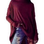 Free People Juicy Long Sleeve M Date Night Waffle Knit Cowl Neck Dolman Sleeve Photo 1