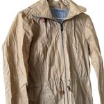 Columbia  Jacket Ramie Cotton Beige Full Zip drawstring Light Rain Jacket SZ M Photo 2