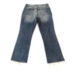 J.Crew Women's Flare Crop Jeans Size 28 Dark Blue Frayed Hem Sustainable Photo 2