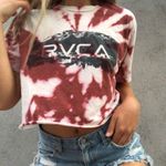 RVCA Maroon &cream Acid Washed Tie-dye Cropped Tee Photo 0