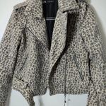 ZARA  ANIMAL PRINT BIKER JACKET size S wool blend Photo 7