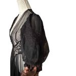 Vintage VAL MODE Lingerie Set Peignoir Nightgown Slip Dress With Robe 60s 70s S Black Photo 8